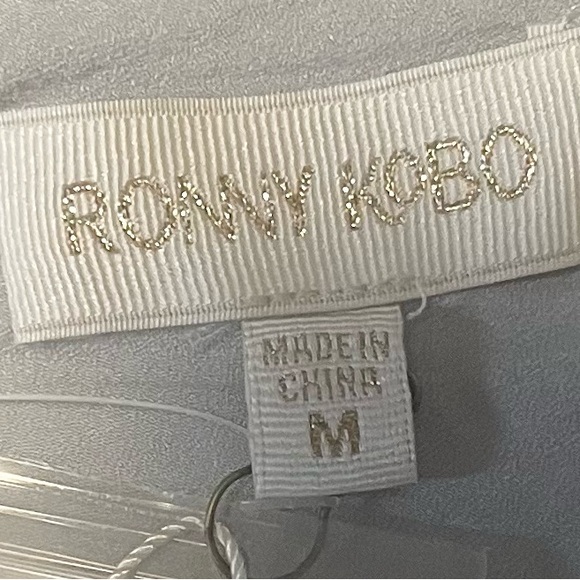 NWT RONNY KOBO MULTI COLOR ONE SHOULDER PUFF SLEEVE MINI DRESS SIZE M - Picture 7 of 9